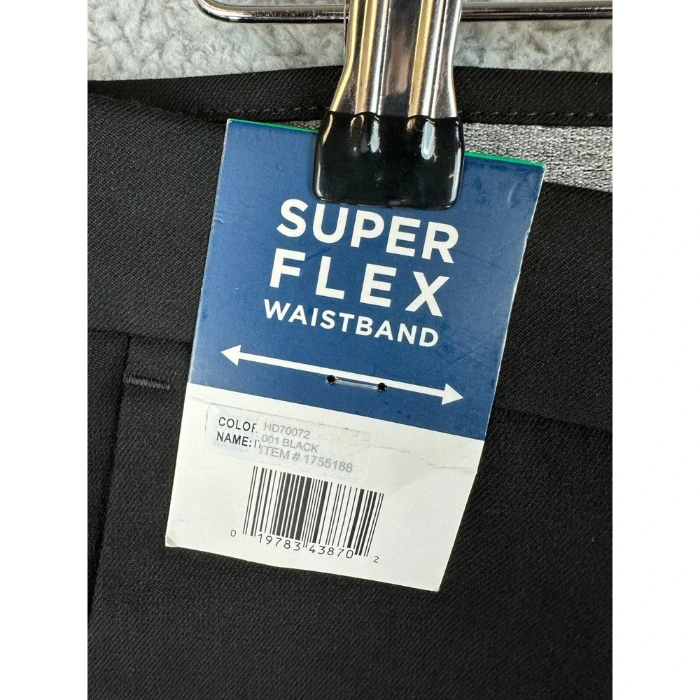 Haggar‎ Pants Men's 38X30 Black Superflex Waistband Ultimate Travel Pants New